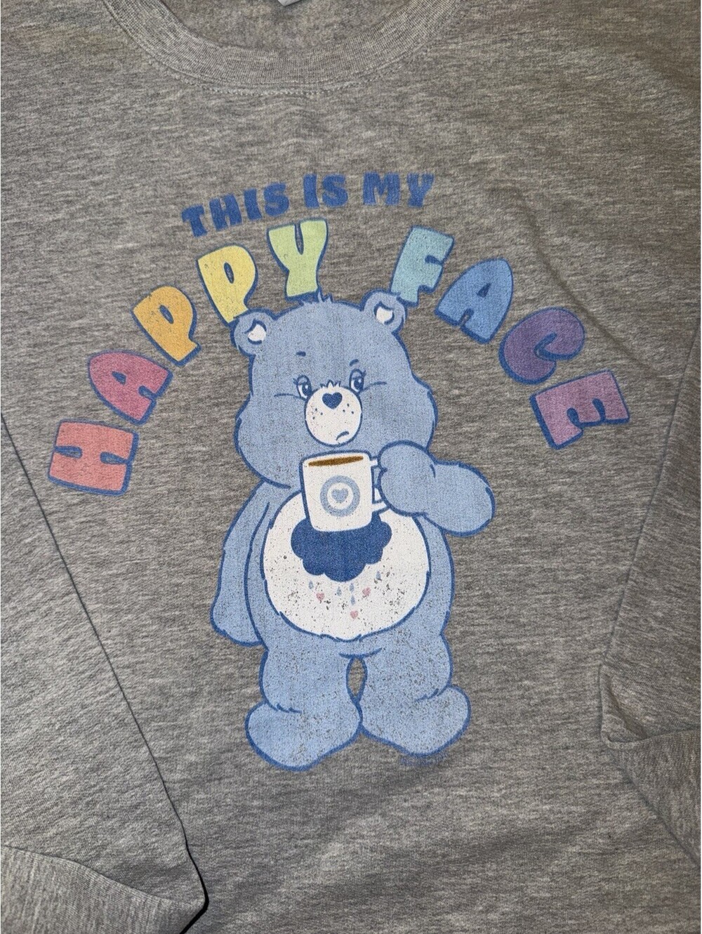 Care Bears Vtg Style Grey Crewneck Sweatshirt Size 2XLT